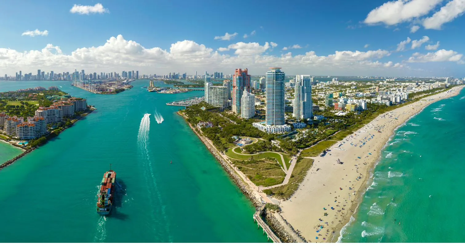 South Beach and Government Cut from above